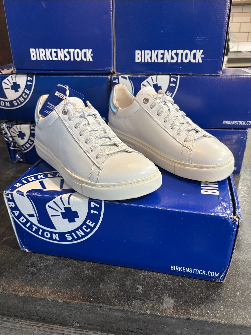 Birkenstock Bend Low White Leather Low-Top Sneakers